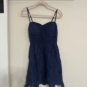 Navy Blue Lace Dress